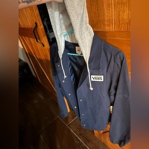 Vans - Navy Canvas hooded jacket - size small - new with tags